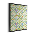 Vintage Botanical Floral Tile Pattern Framed Canvas Print Gallery Image 2