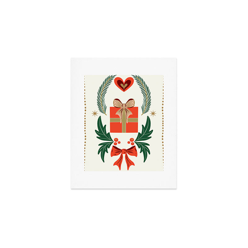 Vintage Holiday Gift and Greenery - Christmas Decorative Design Art Print Gallery Image 1