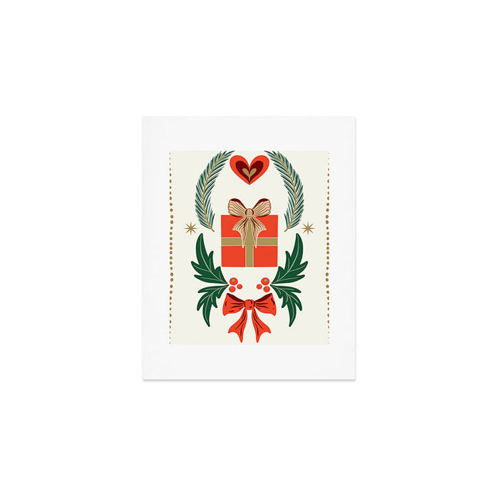 Vintage Holiday Gift and Greenery - Christmas Decorative Design Art Print Gallery Image 1