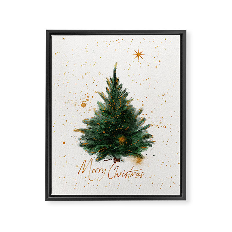 Vintage Merry Christmas Tree  Framed Canvas Print Gallery Image 8