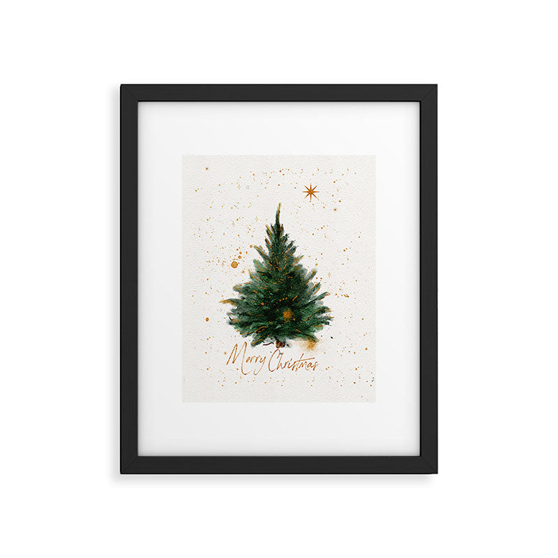 Vintage Merry Christmas Tree  Framed Art Print Gallery Image 6