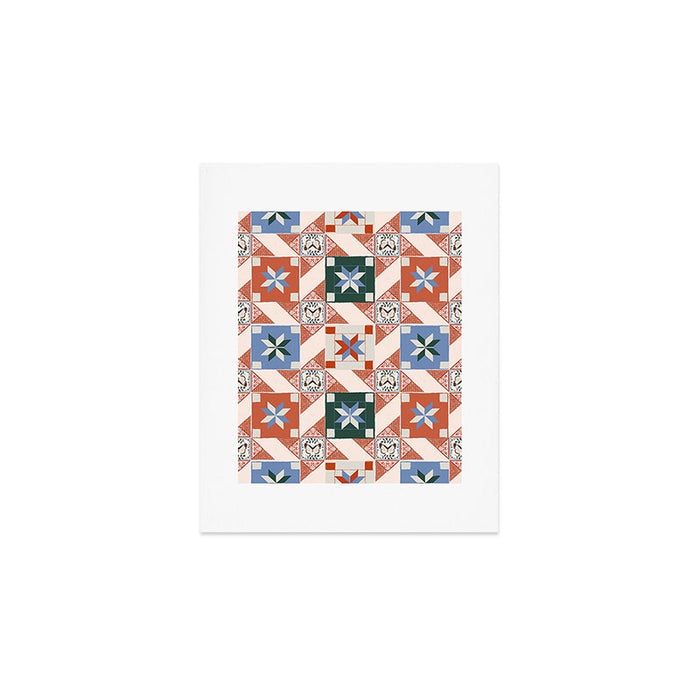Vintage Quilt Block Pattern Art Print Gallery Image 1