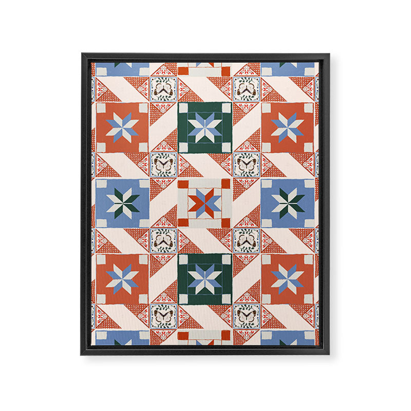 Vintage Quilt Block Pattern Framed Canvas Print Gallery Image 8
