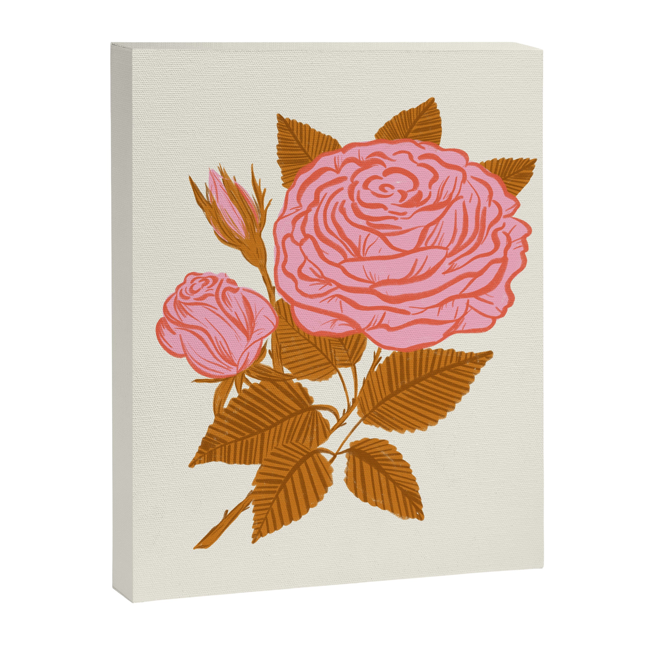 Vintage-Inspired Pink Rose Botanical Art Print Canvas Print Gallery Image 8
