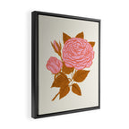 Vintage-Inspired Pink Rose Botanical Art Print Framed Canvas Print Gallery Image 2