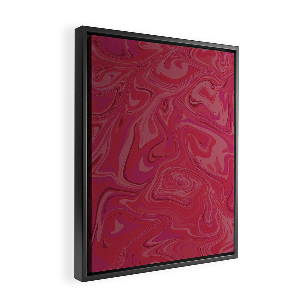 Viva magenta abstract marble Framed Canvas Print Gallery Image 2