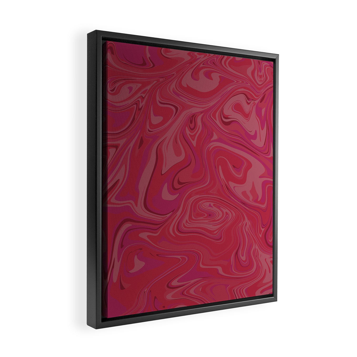 Viva magenta abstract marble Framed Canvas Print Gallery Image 2
