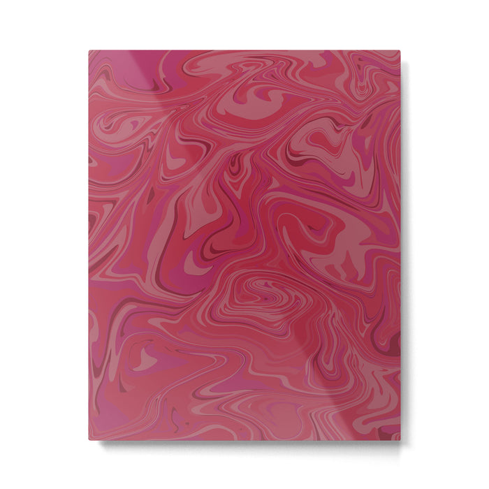 Viva magenta abstract marble Metal Print Gallery Image 1