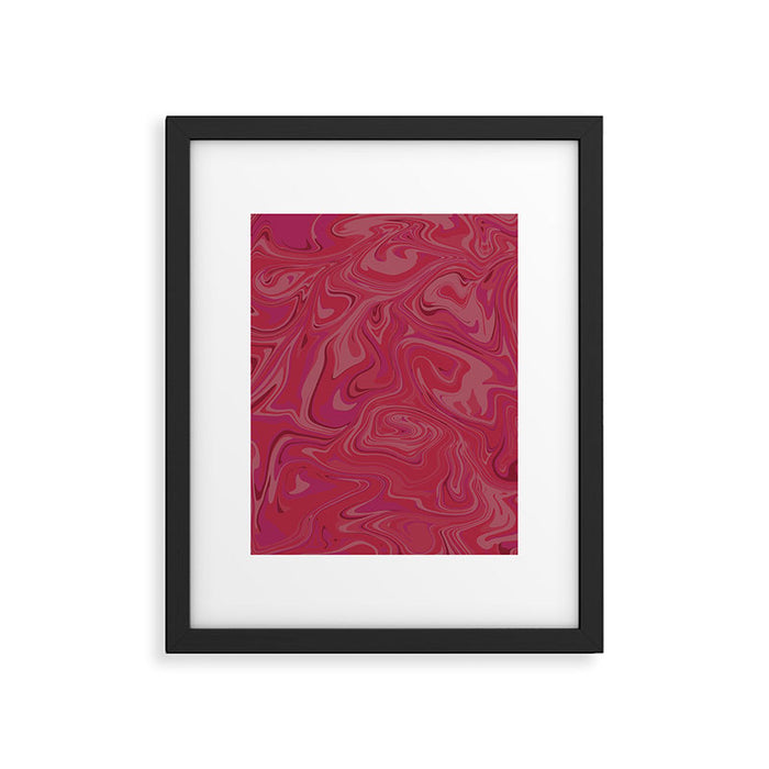 Viva magenta abstract marble Framed Art Print Gallery Image 1