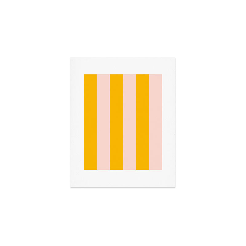 Warm Yellow and Beige Stripes Art Print Gallery Image 1
