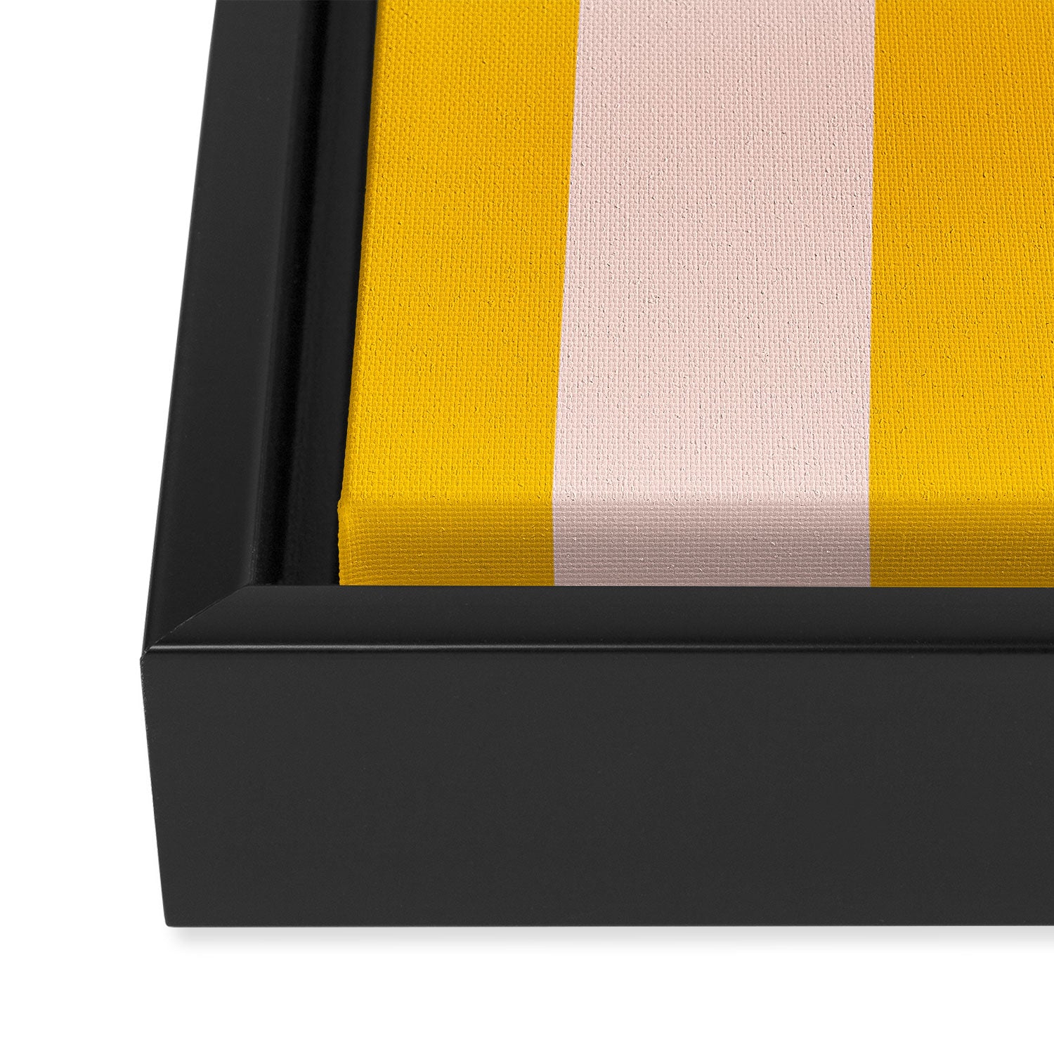 Warm Yellow and Beige Stripes Framed Canvas Print Gallery Image 3