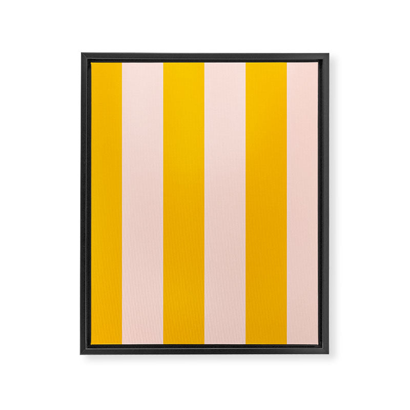 Warm Yellow and Beige Stripes Framed Canvas Print Gallery Image 8