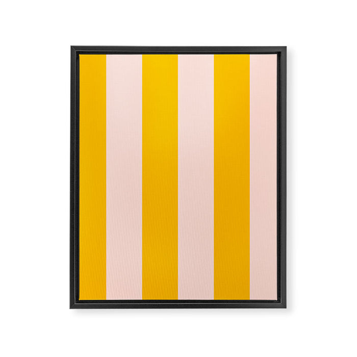 Warm Yellow and Beige Stripes Framed Canvas Print Gallery Image 1