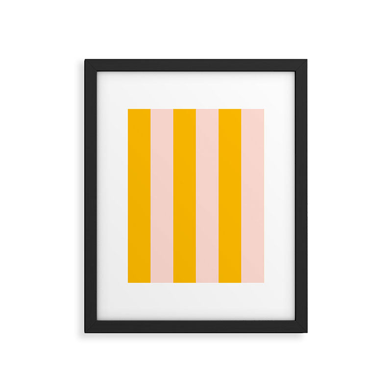 Warm Yellow and Beige Stripes Framed Art Print Gallery Image 6