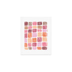 Watercolor Grid Pattern in Warm Pastels Art Print Gallery Image 1