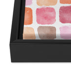 Watercolor Grid Pattern in Warm Pastels Framed Canvas Print Gallery Image 3