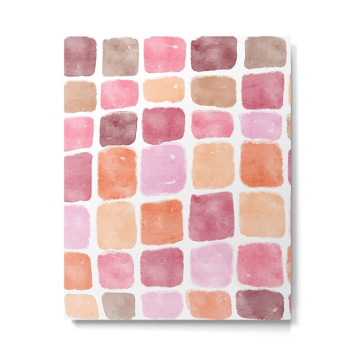 Watercolor Grid Pattern in Warm Pastels Metal Print Gallery Image 1