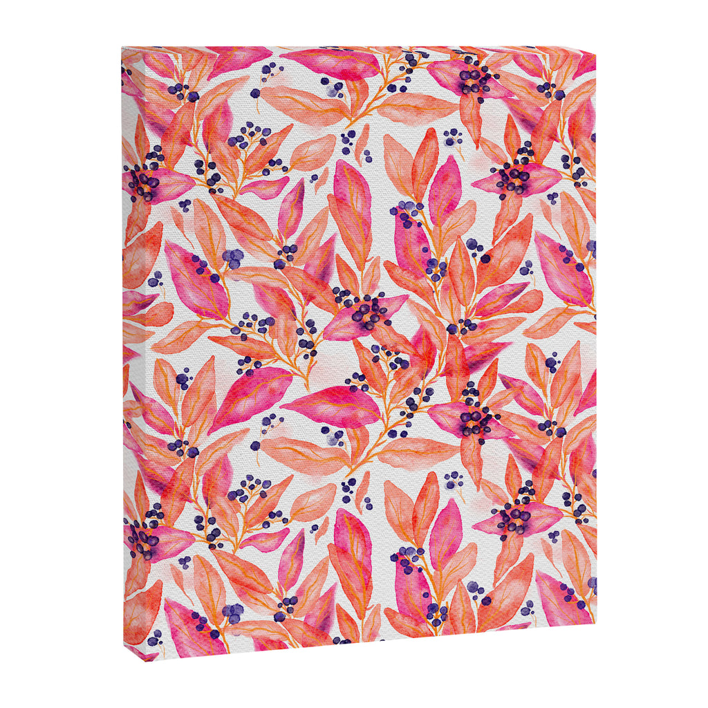 watercolor peach fuzz leaves Canvas Print Gallery Image 8
