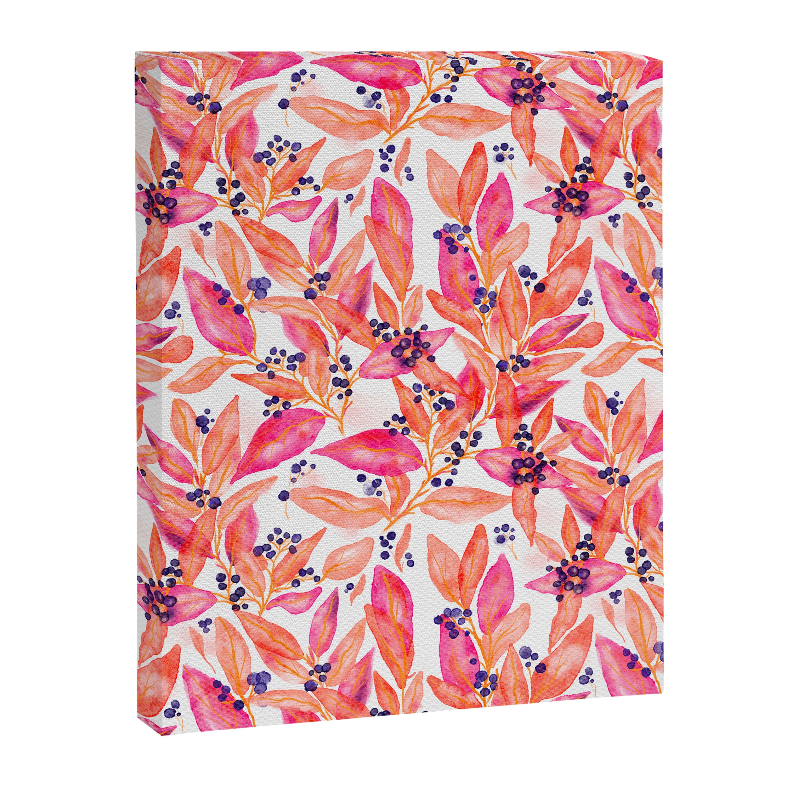 watercolor peach fuzz leaves Canvas Print Gallery Image 8