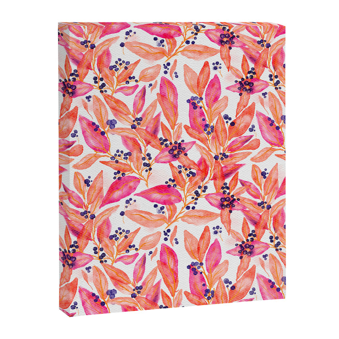 watercolor peach fuzz leaves Canvas Print Gallery Image 1
