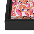 watercolor peach fuzz leaves Framed Canvas Print Gallery Image 3