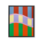 Wavy Abstract Stripe Art Retro Color Flow with Orange Lavender Green andTerracotta Framed Canvas Print Gallery Image 8