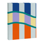 Wavy Stripe Abstract Art  Colorful Geometric Flow in Orange Blue Lilac and Teal Canvas Print Gallery Image 8