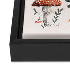 Whimsical Autumn Butterfly with Mushrooms and Leaves Framed Canvas Print Gallery Image 3