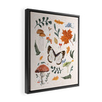 Whimsical Autumn Butterfly with Mushrooms and Leaves Framed Canvas Print Gallery Image 2