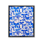 Whimsical Blue Bow Pattern - Perfect for Creative Holiday and Winter Projects Framed Canvas Print Gallery Image 8
