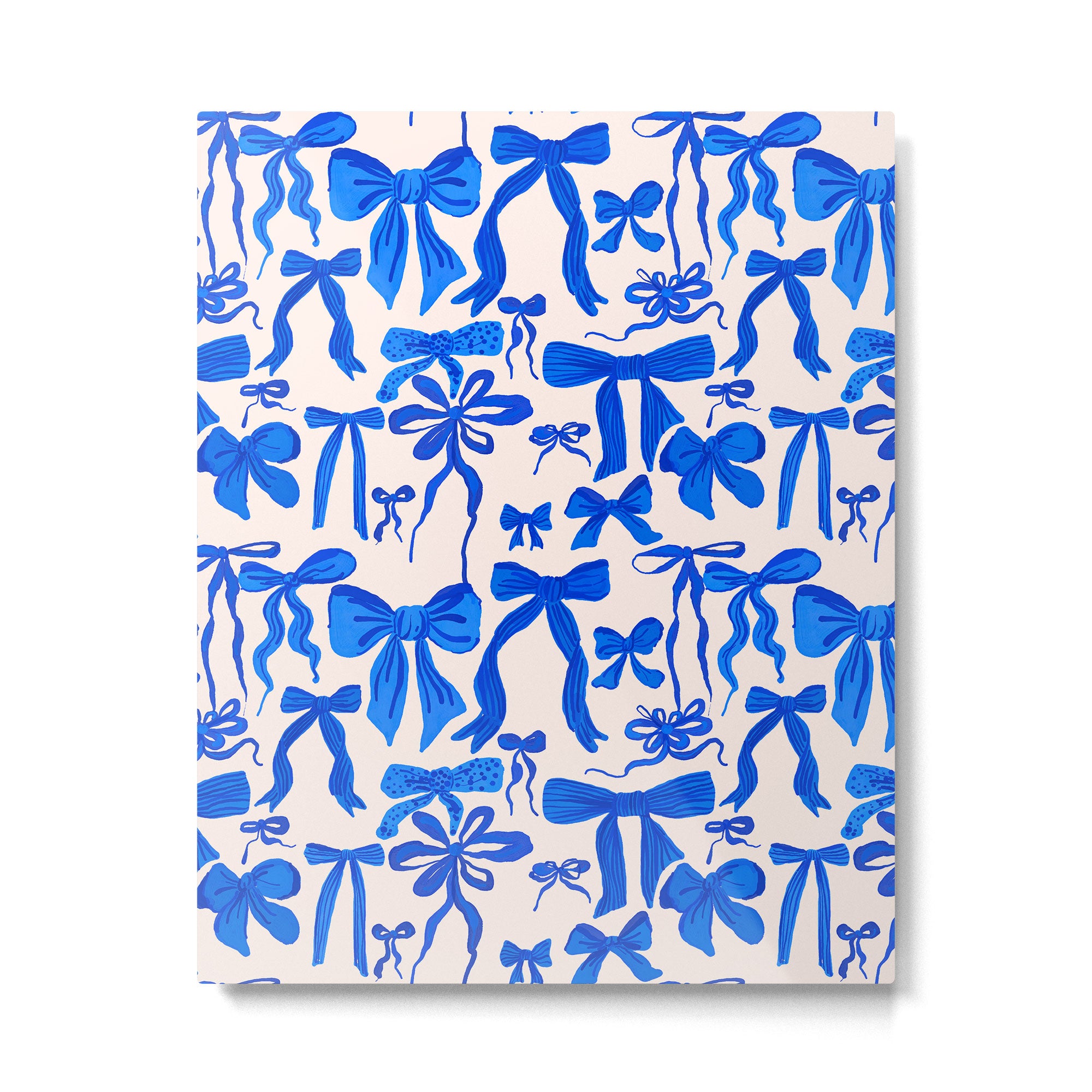 Whimsical Blue Bow Pattern - Perfect for Creative Holiday and Winter Projects Metal Print Gallery Image 6