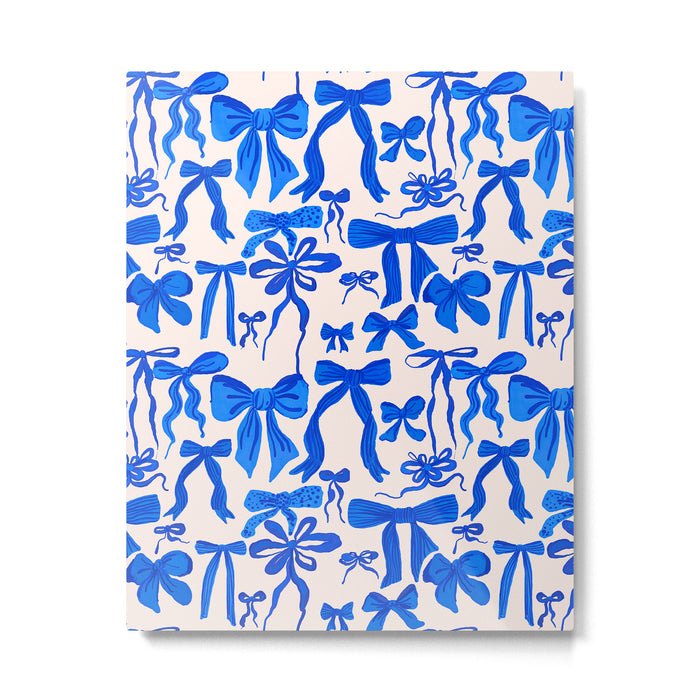 Whimsical Blue Bow Pattern - Perfect for Creative Holiday and Winter Projects Metal Print Gallery Image 1