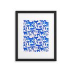 Whimsical Blue Bow Pattern - Perfect for Creative Holiday and Winter Projects Framed Art Print Gallery Image 6