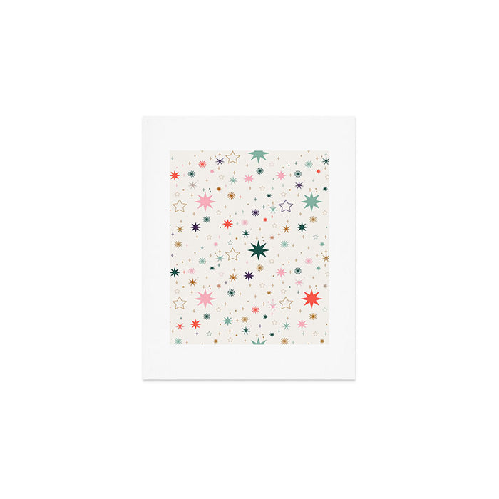 Whimsical Celestial Stars Seamless Pattern Art Print Gallery Image 1