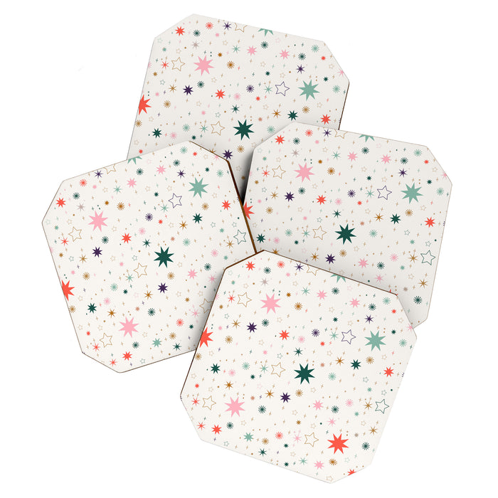 Whimsical Celestial Stars Seamless Pattern Coaster Gallery Image 1
