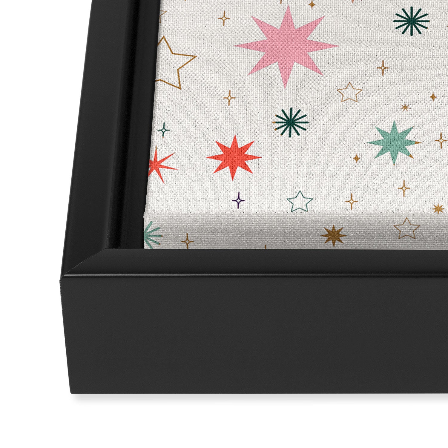 Whimsical Celestial Stars Seamless Pattern Framed Canvas Print Gallery Image 3