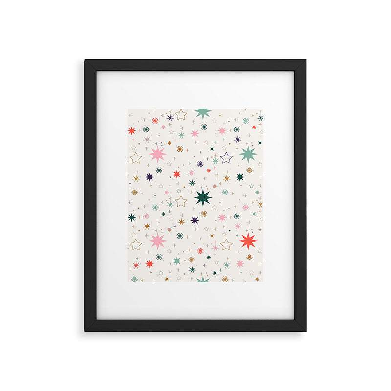 Whimsical Celestial Stars Seamless Pattern Framed Art Print Gallery Image 6