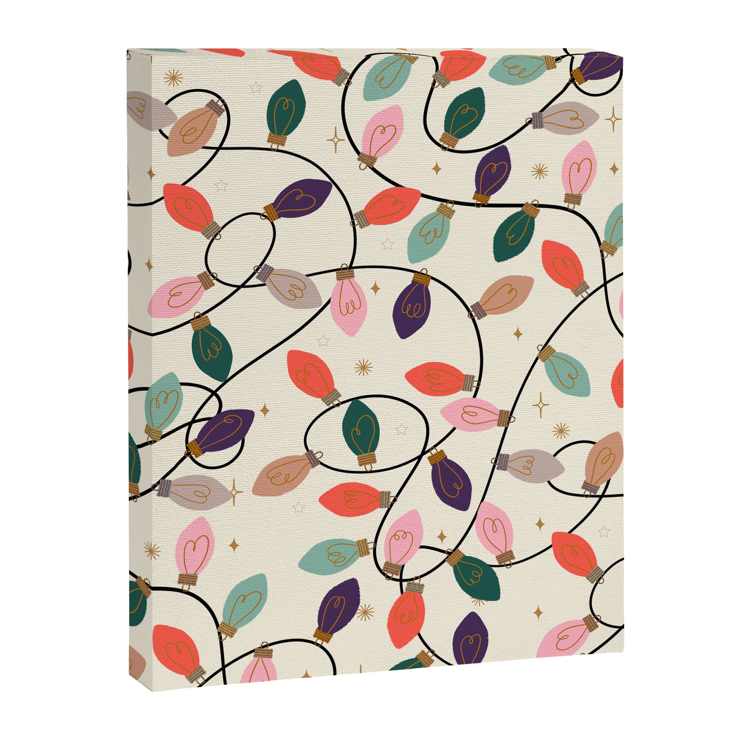 Whimsical Festive String Lights Seamless Pattern Canvas Print Gallery Image 8