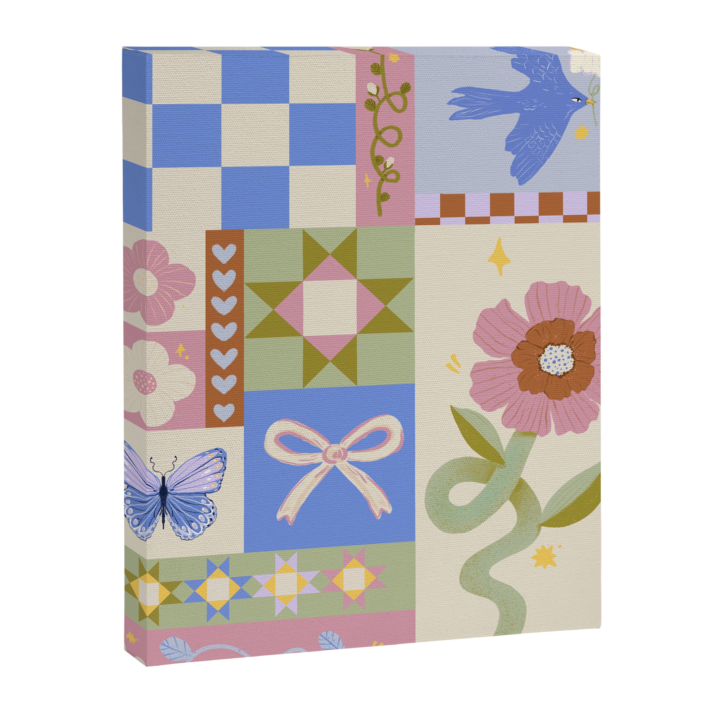 Whimsical Folk Garden Collage Canvas Print Gallery Image 8