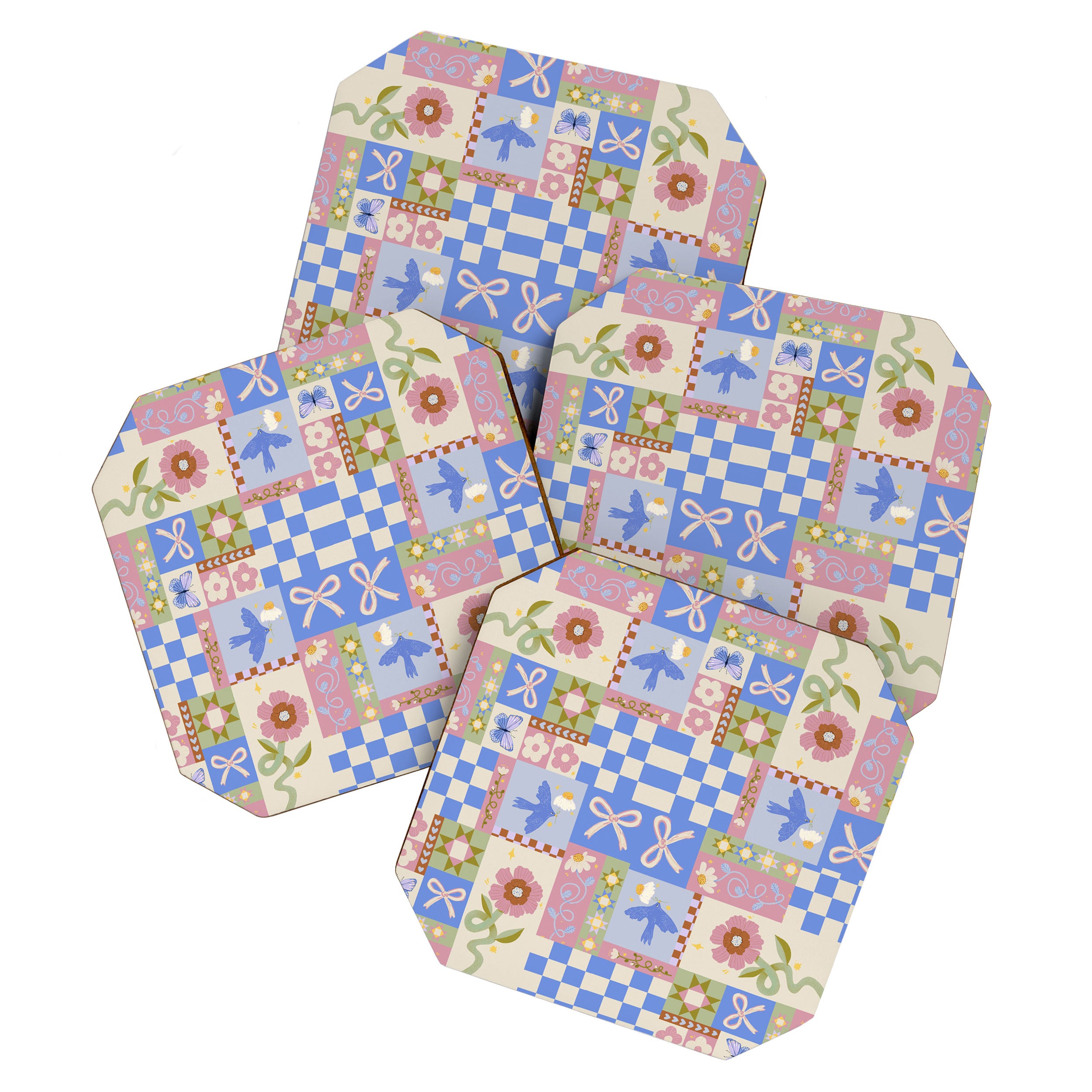 Whimsical Folk Garden Collage Coaster Gallery Image 1