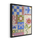 Whimsical Folk Garden Collage Framed Canvas Print Gallery Image 2