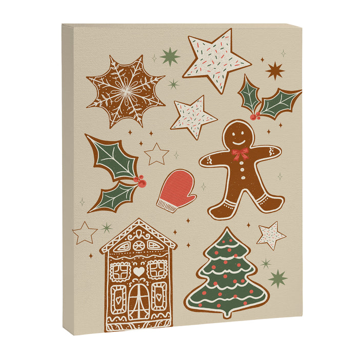 Whimsical Gingerbread Holiday Icons Collection Canvas Print Gallery Image 1