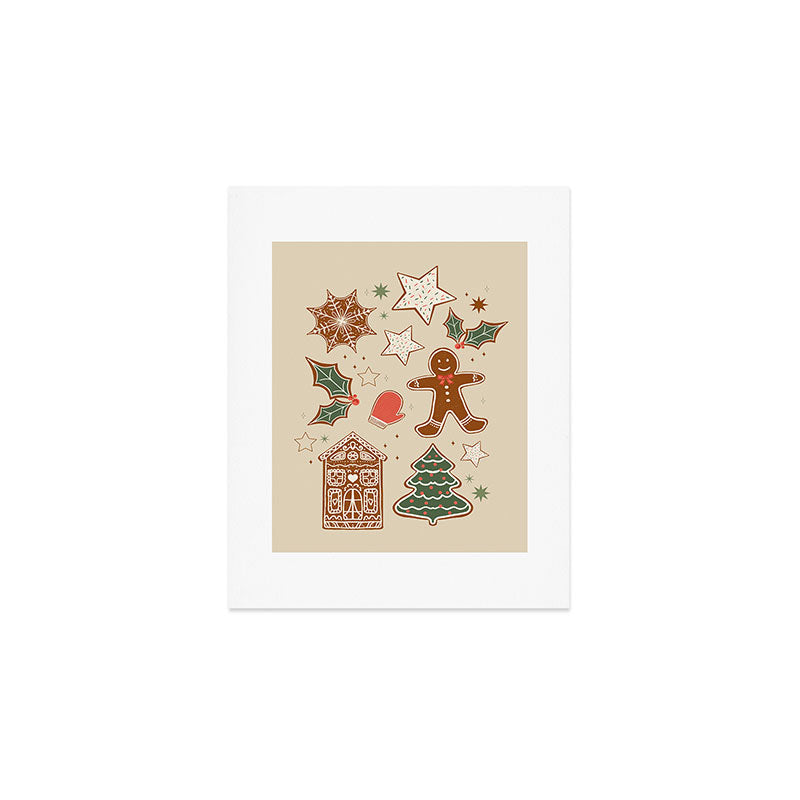 Whimsical Gingerbread Holiday Icons Collection Art Print Gallery Image 1