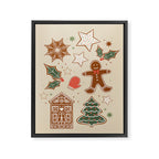 Whimsical Gingerbread Holiday Icons Collection Framed Canvas Print Gallery Image 8