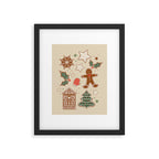 Whimsical Gingerbread Holiday Icons Collection Framed Art Print Gallery Image 6