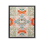 Whimsical Holiday Bows and Florals Pattern  Festive Folk Art Inspired Design Framed Canvas Print Gallery Image 8