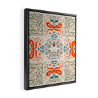 Whimsical Holiday Bows and Florals Pattern  Festive Folk Art Inspired Design Framed Canvas Print Gallery Image 2