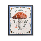 Whimsical Red Mushroom with Floral Border  Framed Canvas Print Gallery Image 8