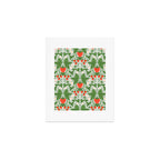 Whimsical Strawberry Vine and Floral Garden Pattern Art Print Gallery Image 1