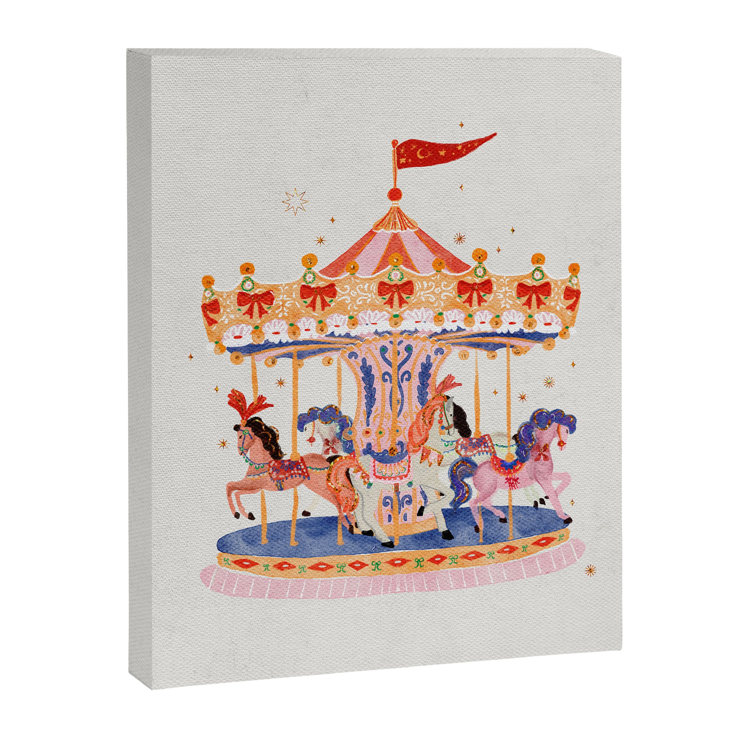 Whimsical Vintage Carousel Ride Canvas Print Gallery Image 8